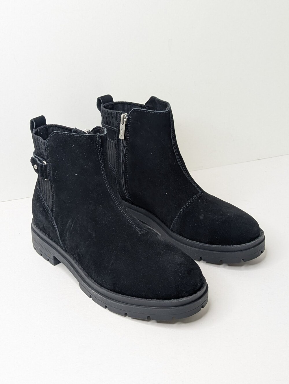 Toms Astrid Ankle Booties Black Suede Womens 9.5